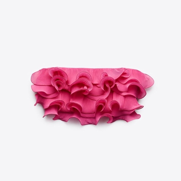 ZARA RUFFLED CROP TOP BLOGGERES FAVORITE - Picture 7 of 9